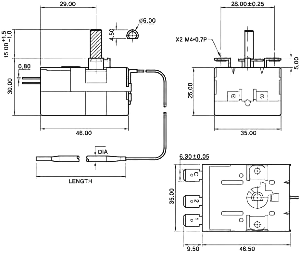 טרמוסטט קפילרי מתכוונן מולטיקומפ MULTICOMP CAPILLARY THERMOSTAT TS-200S R